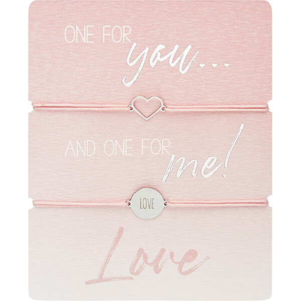 Ligot Súprava šnúrkových náramkov z chirurgickej ocele- srdce, love 47452970