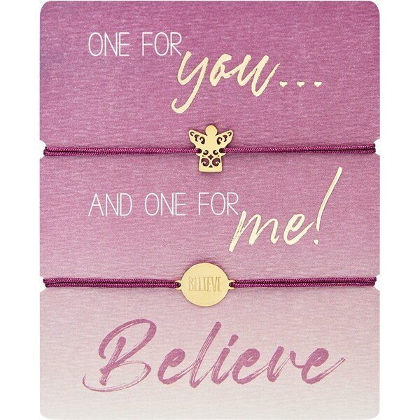 Ligot Súprava šnúrkových náramkov z chirurgickej ocele- anjel, believe 47452967