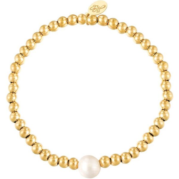 Ligot Pozlatený náramok z chirurgickej ocele s perlou 47457573
