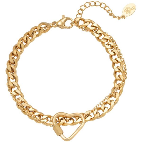 Ligot Pozlatený náramok z chirurgickej ocele srdce 47457554