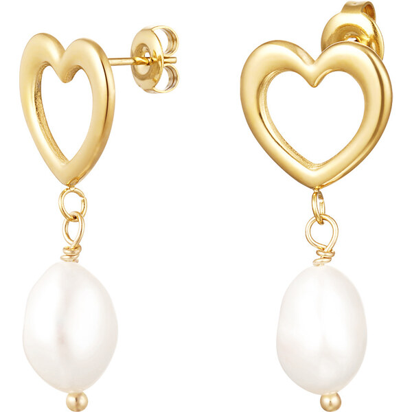 Ligot Pozlátené náušnice z chirurgickej ocele srdce 47457696