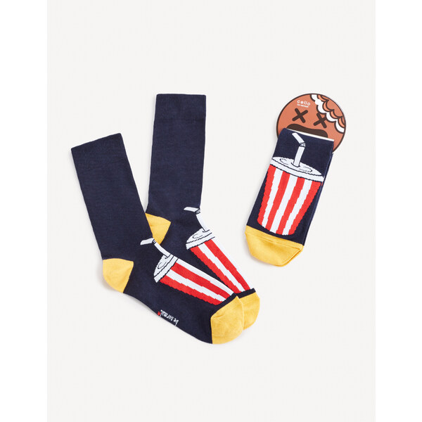 Tmavomodré pánske vzorované ponožky Celio Soda 50675933