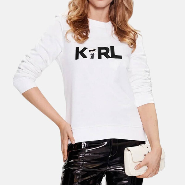 Dámská bílá mikina Karl Lagerfeld Ikonik 55629 47458214