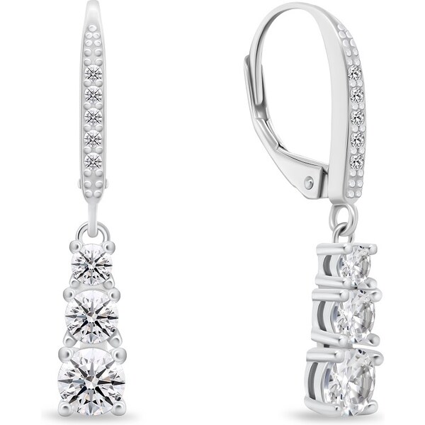 Brilio Silver Luxusné strieborné náušnice s čírymi zirkónmi EA1012W 66587111