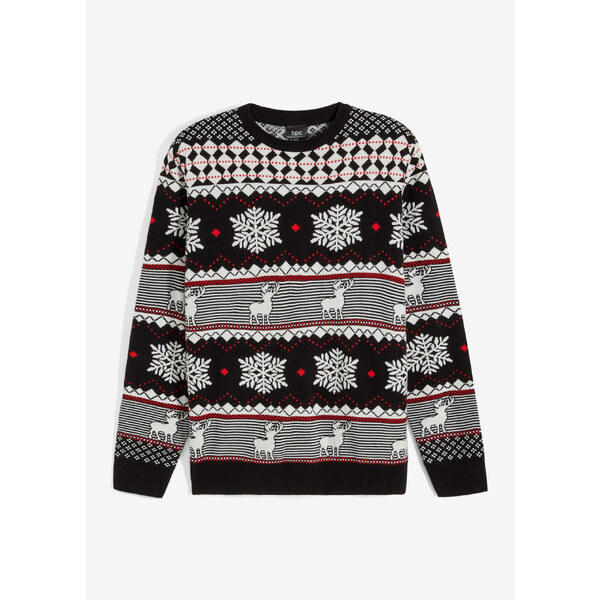 bonprix Nórsky pulóver s udržateľným materiálom, farba čierna 47460068