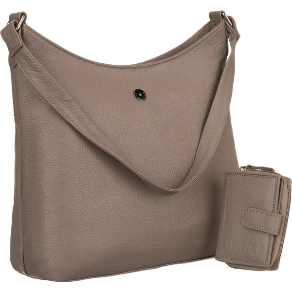 Peterson béžová kožená sada shopper kabelky a peňaženky [DH] PTN 6104 47888723