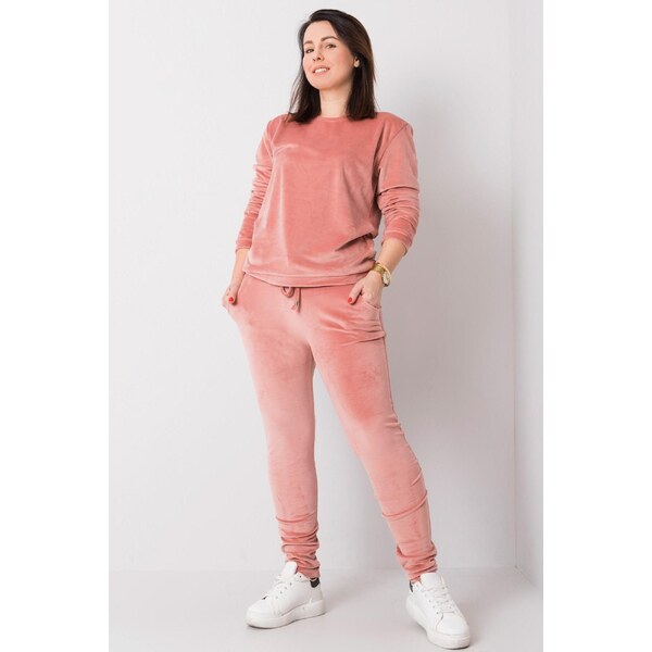 MladaModa Oversize velúrová tepláková súprava Jeanne staroružová 47484572