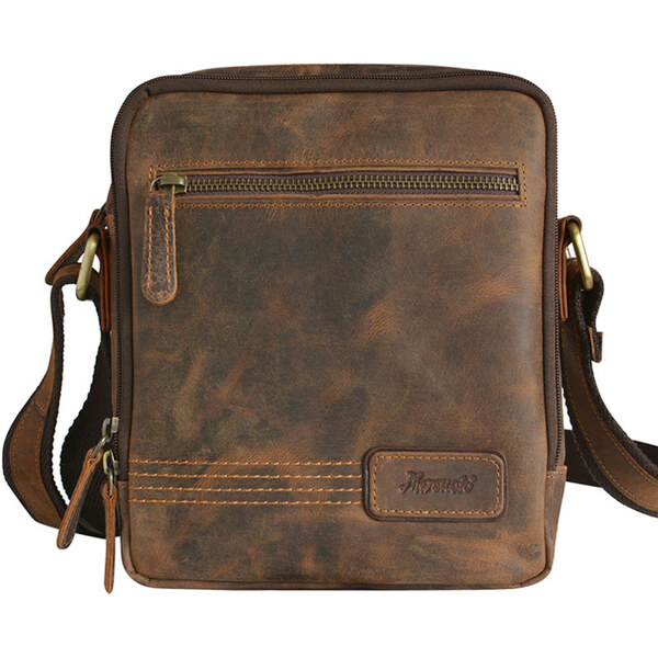Hnedá pánska brúsená kožená taška Mercucio L250854 47500671