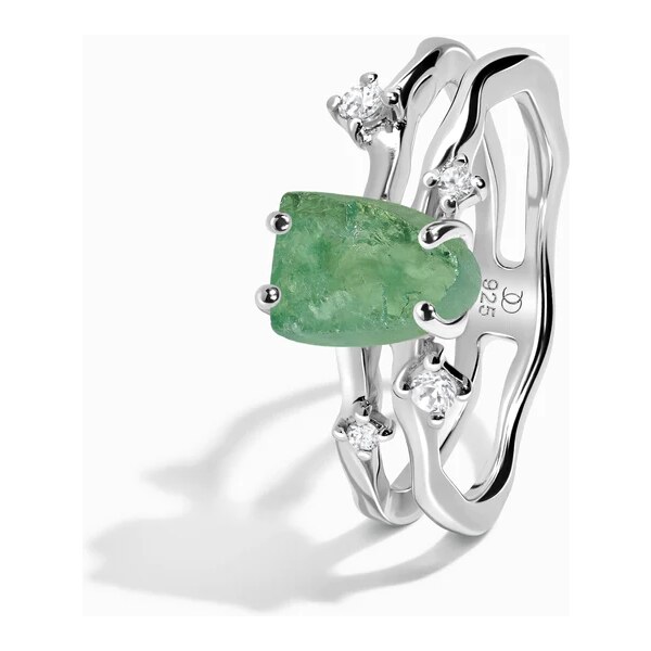 Royal Exklusive Royal Fashion rhodiovaný prsteň Pozitíva s drahokamom 57570451