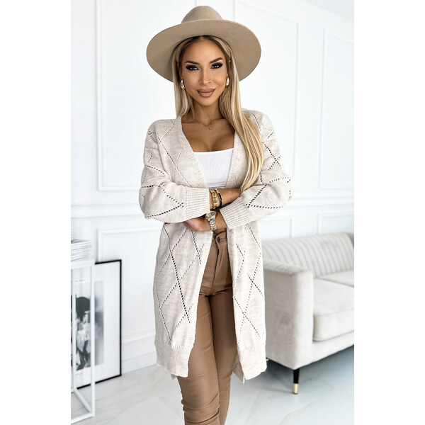 NUMOCO Svetrový béžový kardigán DIORA 486-2 beige 47888614