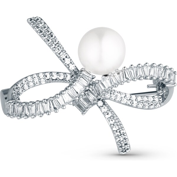 JwL Luxury Pearls Blyštivá dámska brošňa Mašle s pravou perlou a 66579221