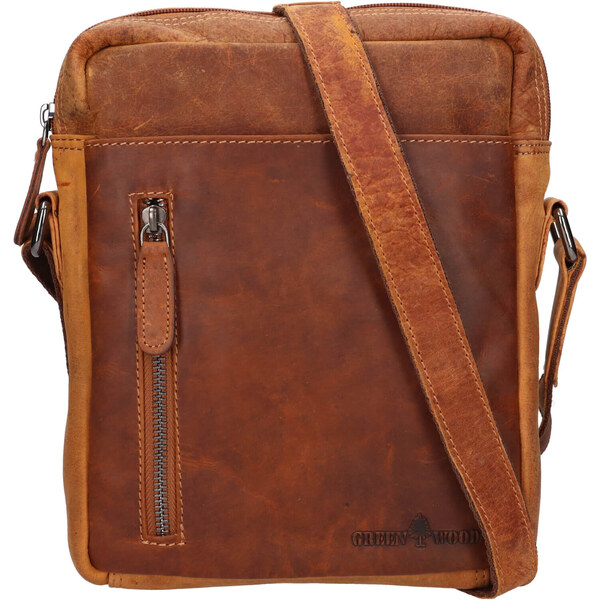 Pánska kožená taška cez rameno Greenwood Vašek - koňak 48199625