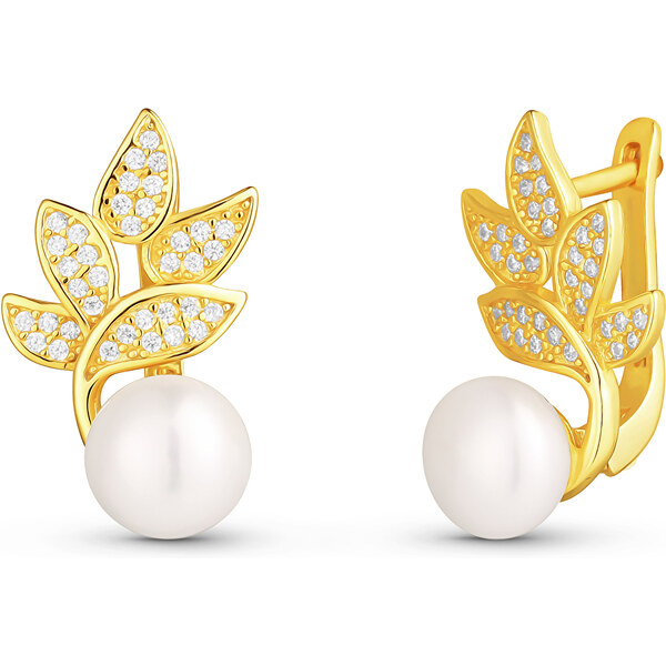 JwL Luxury Pearls Prekrásne pozlátené náušnice s pravými perlami a 66594966