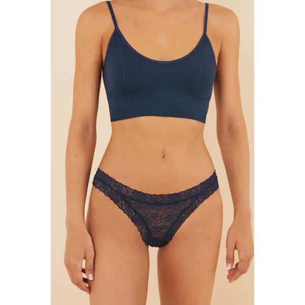 womensecret Klasické čipkované nohavičky 47582549