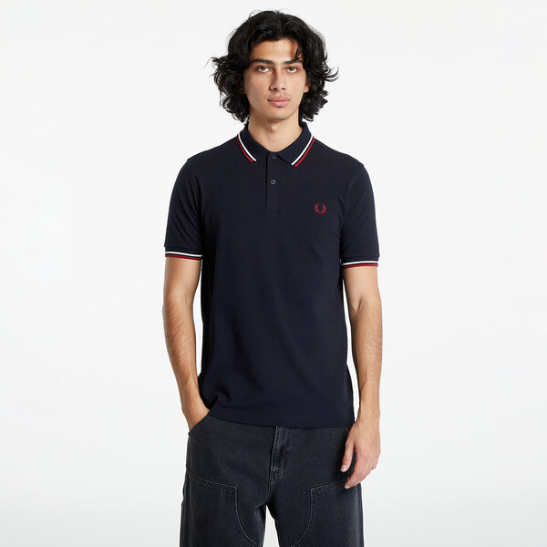 Tričko FRED PERRY Twin Tipped Shirt Navy/ Snow white/ Bntred M 64267475