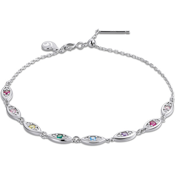 Ligot Strieborný náramok s farbnými zirkónmi 47599370