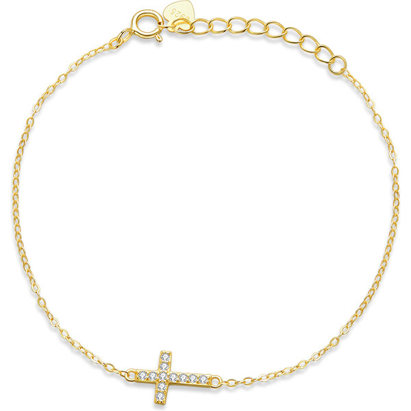 Ligot Strieborný pozlátený náramok krížik 47599330