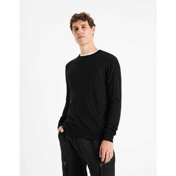 Čierny pánsky vlnený sveter Celio 56854182