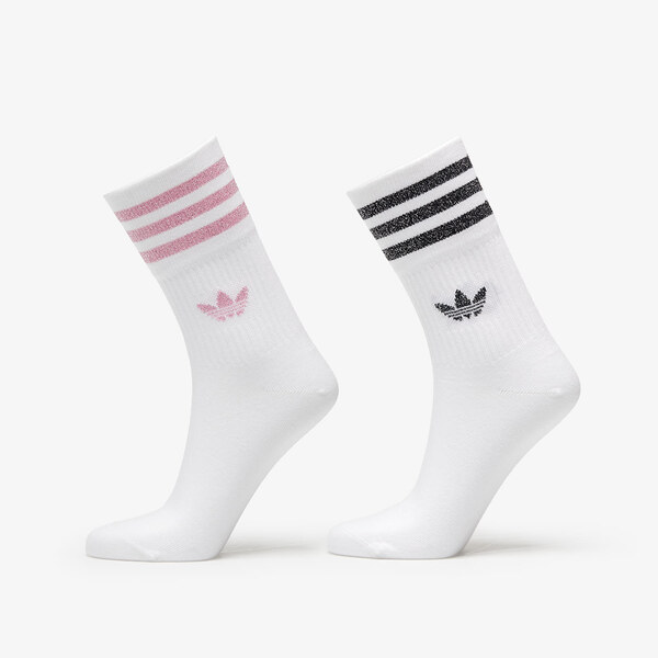 adidas Originals adidas Mid-Cut Glitter Crew Socks 2-Pack White/ Bliss 54992448