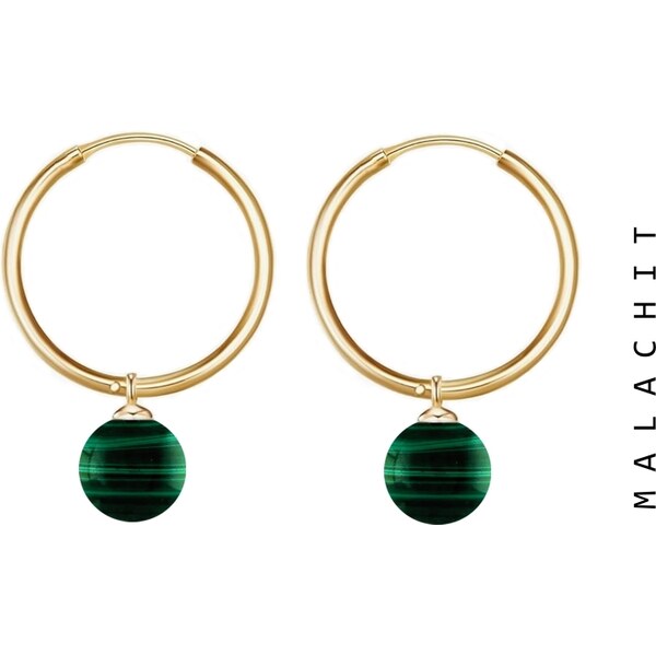 Taboo kruhové náušnice Spirit of Nature Malachit tbe730 47610512