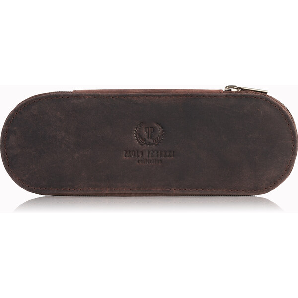 PAOLO PERUZZI Dámske kožené puzdro na okuliare T-82-HBR | hnedá T-82 47610534