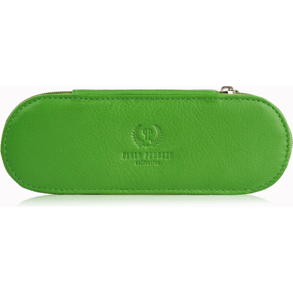 PAOLO PERUZZI Dámske kožené puzdro na okuliare T-82-GR | zelená T-82 47610535