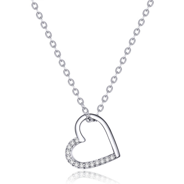 Ligot Strieborný náhrdelník zirkónové srdce 47631389