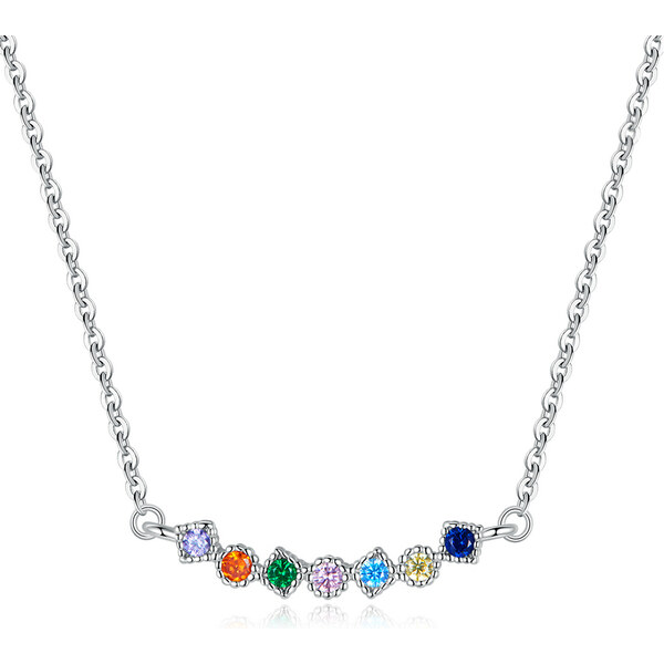 Ligot Strieborný farebný zirkónový náhrdelník 47631402