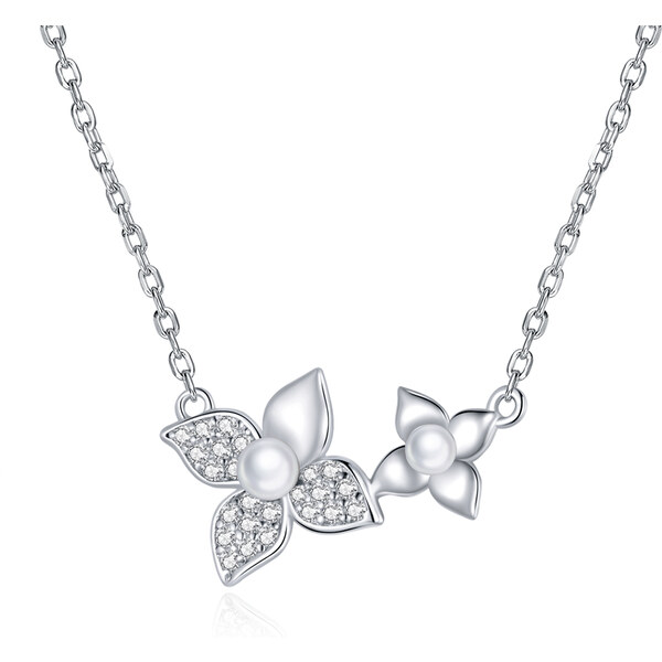 Ligot Strieborný náhrdelník kvety 47631415