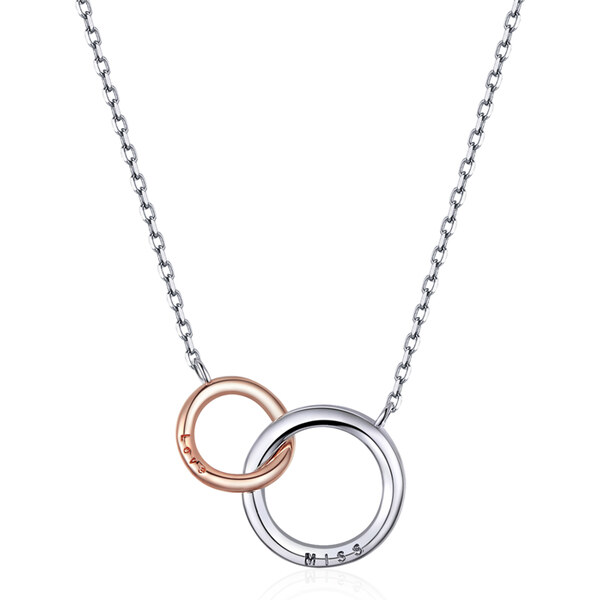 Ligot Strieborný náhrdelník spojené kruhy 47631416