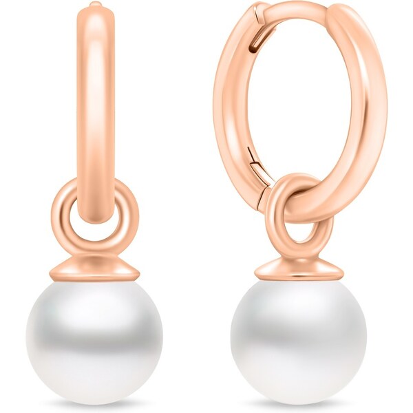 Brilio Silver Bronzové okrúhle náušnice 2v1 so syntetickou perlou 66578159