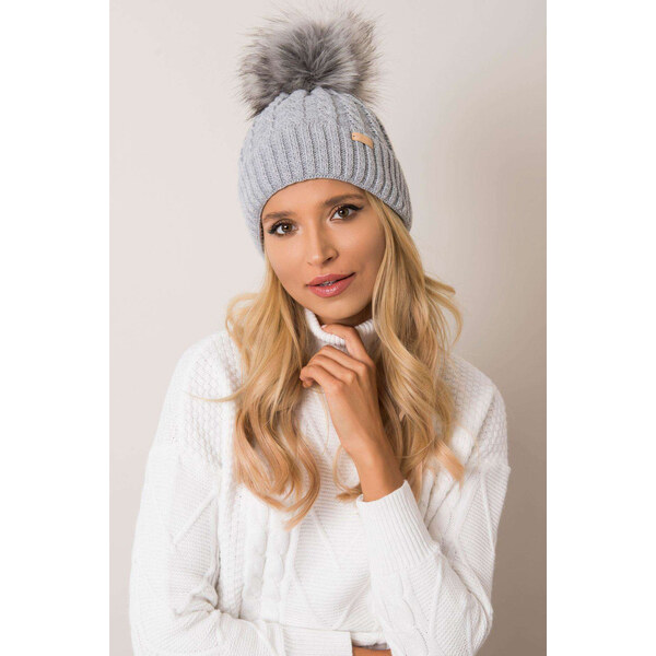 Glara Vlnená čapica s brmbolcom 47635644