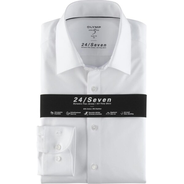 Pánska biela elastická Flex jersey košeľa 24/Seven OLYMP body fit 47634928