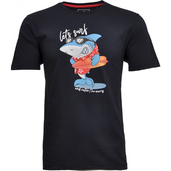 Pánske modré tričko so žralokom RAGMAN 47634987