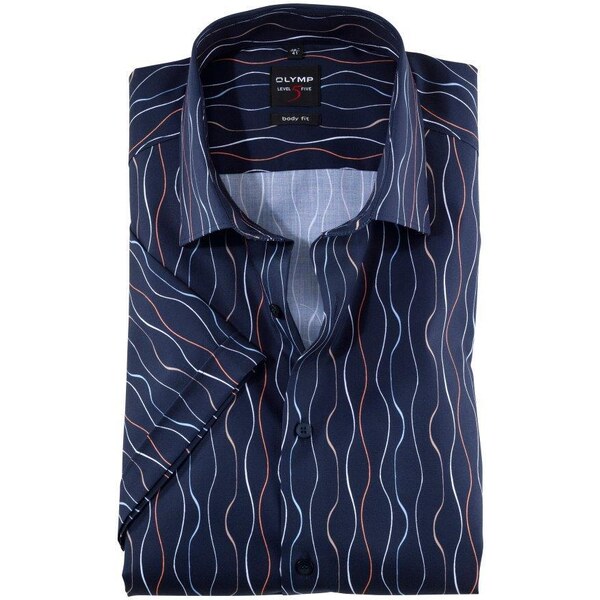 Pánska košeľa krátky rukáv OLYMP moder fit 47634969