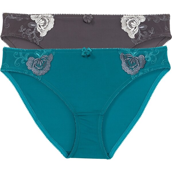 bonprix Nohavičky s výšivkou (2 ks v balení), farba modrá 44731554