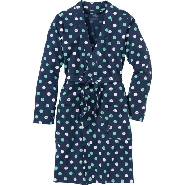 bonprix Úpletový župan z bio bavlny, farba modrá 44731646