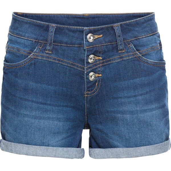 bonprix Džínsové šortky, Mid Waist, farba modrá 44789515