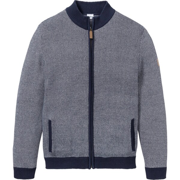 bonprix Pletený sveter so stojačikom, z čistej bavlny, farba modrá 45061473