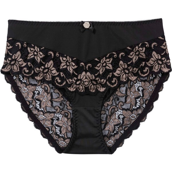 bonprix Maxi nohavičky s jemnou čipkou, farba čierna 44789704