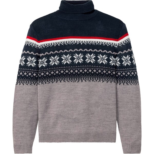 bonprix Rolák s nórskym vzorom, farba šedá 46496909