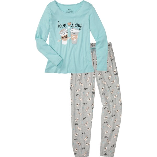 bonprix Pyžamo s bio bavlnou, farba modrá 45522551