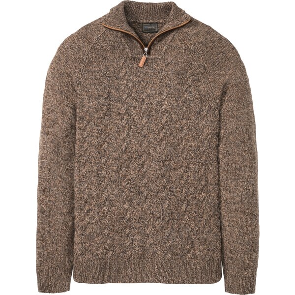 bonprix Pulóver, osmičkový vzor, s podielom vlny, farba hnedá 45139559