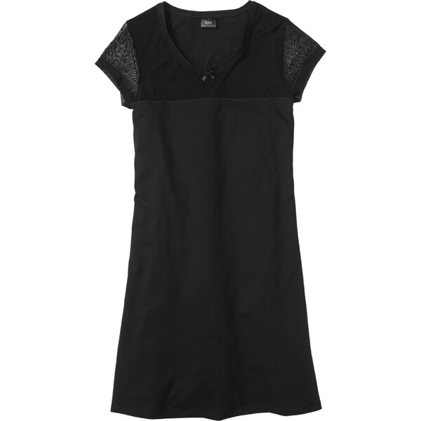 bonprix Nočná košeľa, krátka, z bio bavlny, farba čierna 44740874