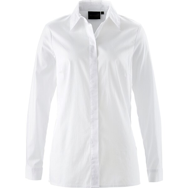 bonprix Dlhá strečová blúzka, farba biela 45853575