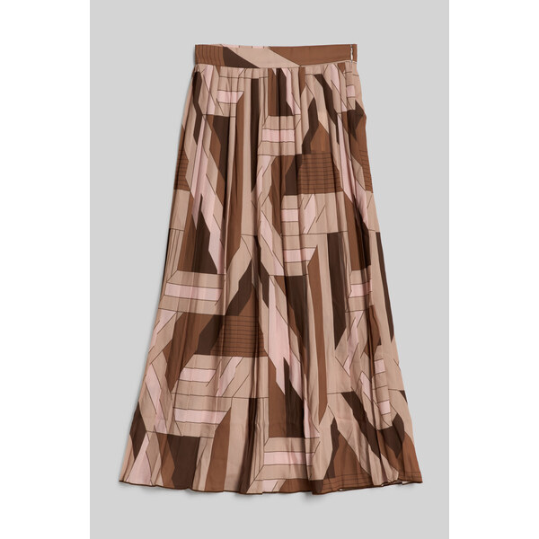 SUKŇA GANT REG LETTERS PRINT PLEATED SKIRT ROASTED WALNUT 47679030