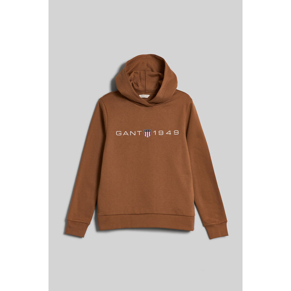 MIKINA GANT REG PRINTED GRAPHIC HOODIE ROASTED WALNUT 47679036
