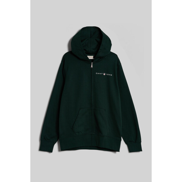 MIKINA GANT PRINTED GRAPHIC FULL ZIP HOODIE TARTAN GREEN 47679038