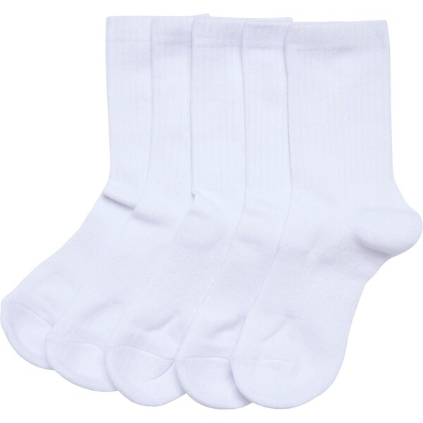 Urban Classics Sports Childrens Socks 5-Pack White 65564306