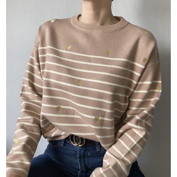 modnenakupy.sk Dámsky pruhovaný sveter HEARTY 47696002